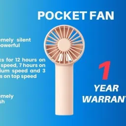 Brrf Pocket Fan | Inbuilt Battery 2000 mAh Handheld Fan, 3 Speeds, USB Rechargeable | Upto 12 Hours Running On Single Charge, Carry It Anywhere USB Fan image 4