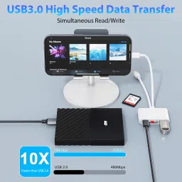 Verilux Multi Card Reader for iPhone USB C Lightning SD TF Flash Drive Reader Portable Card Reader image 4
