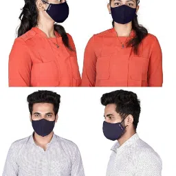 bildos 3 Layer Pure Cotton Cloth Mask with Adjustable Ear Loop 12 Pcs Cloth Masks Cloth Mask With Melt Blown Fabric Layer image 3