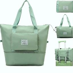 120 L Gym Duffel Bag - Folding Travel Bags Waterproof Travel Luggage Bags for Women Large Capacity - Green-image-24