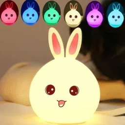 Rabbit Silicone Night Light, Color Changing Cute Lamp with Touch Sensor Control Night Lamp-image-65