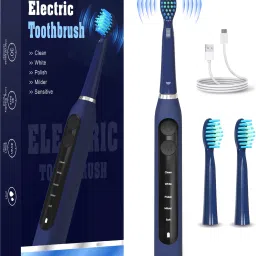 Obvie Rechargeable Electric ToothBrush with 3 Brush Head 5 Mode & 2 Minute Smart Timer Electric Toothbrush-image-83