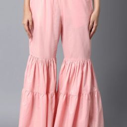 Women Regular Fit Pink Pure Cotton Trousers-image-78