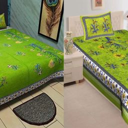 151 TC Cotton Single, Double Floral Flat Bedsheet-image-41