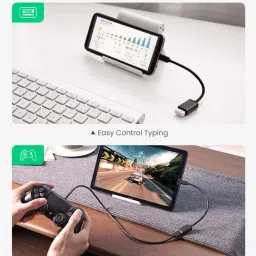 C & E Micro USB to USB 2.0 Right Angle Right Angle Micro USB OTG to USB 2.0 Phone Converter image 3