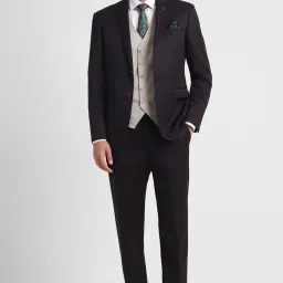 Men Men Brown Slim Fit Solid Party Three Piece Suit Solid Suit-image-33