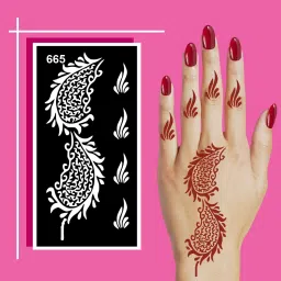 Decorative Flower Mehndi Stencil Sticker for Simple Artistic Henna Designs-image-67