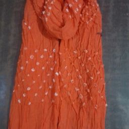 Pure Cotton Printed Orange Women Dupatta-image-43