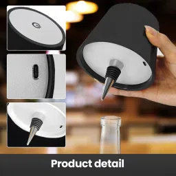 dwiti enterprise Wireless Bottle Light 3 Color Stepless Dimming Rechargeable Touch Control Bottle Table Lamp image 4