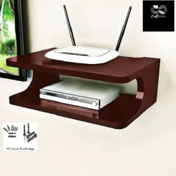 Set top Box Wooden Wall Shelf/MDF Board/TV Setup Box/WiFi Stand/Home MDF (Medium Density Fiber), Wooden Wall Shelf-6