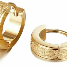 Classic Gypsophila Anti-allergic titanium steel buckle earrings Unisex (1PAIR) Metal Hoop Earring-image-16