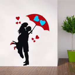 1 cm Wall Decals ' Romantical Couple 'Wall Stickers |PVC Vinyl | Multicolour Self Adhesive Sticker-image-9