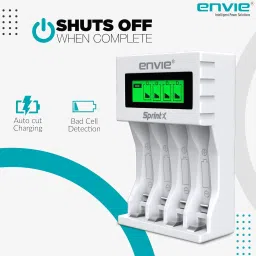 Envie Ultra Fast Charger ECR 11 MC For AA & AAA With 4 x AA 1000 Ni-CD rechargeableCamera Battery Charger image 2
