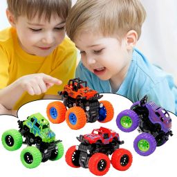 Friction Powered Mini Monster Cars for Kids With Big Rubber Tires Pack Of 4-image-60