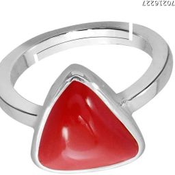 9.25 Ratti Natural Coral Moonga Gemstone A1 Quality With Lab Certified Brass Opal Brass Plated Ring-image-30