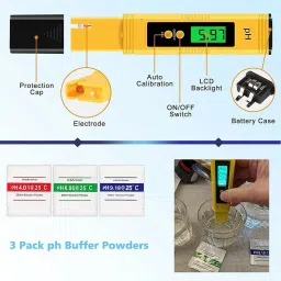 ampereus Auto PH Meter for High Accuracy with 0.00-14.00ph Tester & Water Quality Test Digital pH Meter image 2