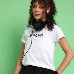 Women Printed Round Neck Cotton Blend White T-Shirt-image-69