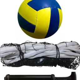 classic yellow blue volleyball with net and air pump mr7 Volleyball - Size: 4-image-22