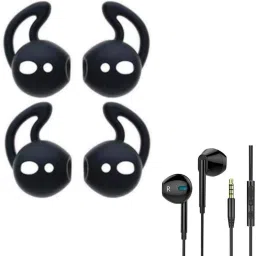 Crysendo Soft Silicone Earbuds Eartips Case Cover for Buds (2 Pairs - Black) In The Ear Headphone Cushion-image-56