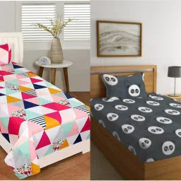160 TC Microfiber Single Printed Flat Bedsheet-image-3