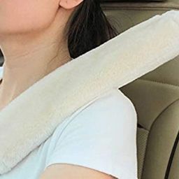 Fluffys Soft Faux Sheepskin Seat Belt Shoulder Pad for Car Truck Bus Seat Belt Cover-image-27