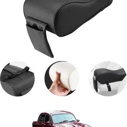 Universal Black Arm Pain Releif Armrest/Handrest With Phone Holder For Car-20 Car Armrest Cover-image-92