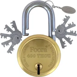 10 Key 400 THOu Gold, Hardened Shackle, Double Locking, 8 Lever, Size 65mm Lock-image-3