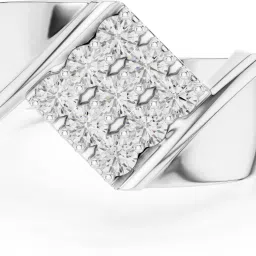 Men's silver Moissanite Diamond Ring Sterling Silver Moissanite Rhodium Plated Ring-image-3