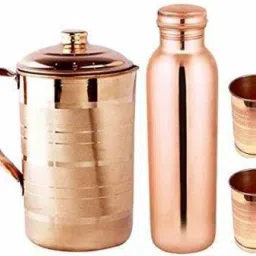 1000 ml Copper Water Bottle, 1000 ml Jug and 2 Glass Combo Jug Bottle Glass Set (Copper) Jug Bottle Glass Set-image-71
