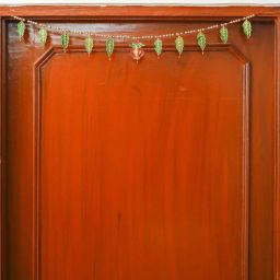 ecraftindia Maroon Metal Mango Leaf & Golden Beads Hanging Handmade Toran For Door-picture-21