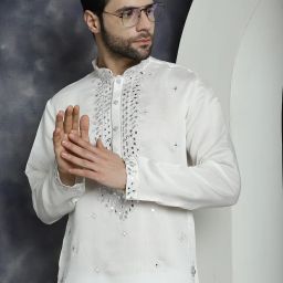 Men Silk Blend Kurta Pyjama Set-image-18