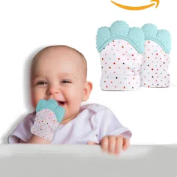 Baby Soft Teething Mitten Teether Glove | Teething Pain Relief Toy Glove | Natural Remedy for Infants & Toddlers 3-6 Months (Pack of 2) (Color: Sea Green) Soother-29