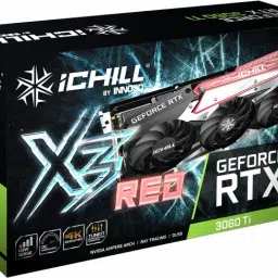 Inno3D GEFORCE RTX 3060 Ti iChill X3 RED LHR GDDR6 8 GB NVIDIA Chipset 256 bit 1725 MHz Graphics Card image 3