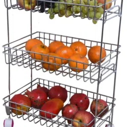 Stainless Steel fruits vegetables basket kitchen storage organiser baskets Stainless Steel Kitchen Trolley-image-84