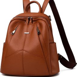 Medium 26 L Backpack Purse for Women Convertible 23L Travel Vintage PU Leather Shoulder-image-42