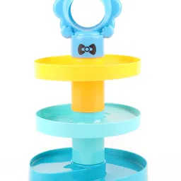 zokato 3 In 1 Layer Roll Swirling Tower Ramp Toy with 6 Puzzle Rattle Balls image 2