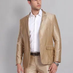 Men Single breasted with two-button closure Solid Suit-image-12