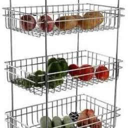 Steel Multipurpose 4 Layer Fruit and Vegetable Storage Basket Trolley for Home Organizer Stand with Wheel Steel Kitchen Trolley (Pre-assembled) Stainless Steel Kitchen Trolley-image-16