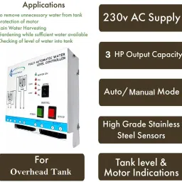 Clickon Retail Fully Automatic Water Level Controller with SS Sensor for Single Tank (CRWLC201) Wired Sensor Security System image 2
