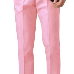 Men Regular Fit Pink Cotton Blend Trousers-image-65