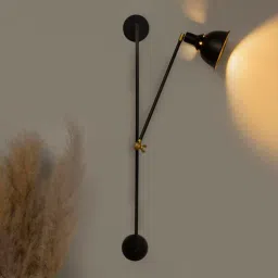 shoppeefry Swing Arm Left Facing Black Matt Metal Wall Light-picture-36