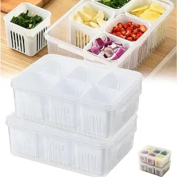 Plastic Reusable food storage containers for Garlic, Onion, Chili, Tomato, Ginger,Salad Storage Basket-15