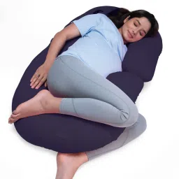 Polyester Fibre Solid Pregnancy Pillow Pack of 1-image-6