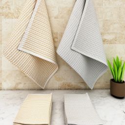 Athom Living Popcorn Textured Solid Hand Towel Pack of 12 ["Grey and Cream"] Handkerchief-image-39