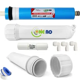 one ro complete purifier filter service kit of 80 GPD membrane water with all accessories (Full Service KIt With 02 Inline) Solid Filter Cartridge image 2