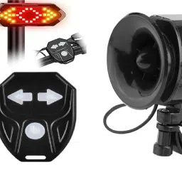 Cycle Indicator Rechargeable Light LED With Electronic Horn for Bicycle Bell Cycling Kit-7