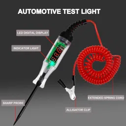 obdking 6V/12V/24V Digital Voltage Tester Car Bike Test Light LED Circuit Tester Digital Voltage Tester image 4