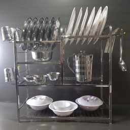Utensil Kitchen Rack 24*24 inch Wall Mount Modern Kitchen Utensils Dish Rack Stainless Steel Kitchen Rack Utensil Rack Utensil Stand (Steel) Steel Kitchen Rack (Steel) Steel-image-15