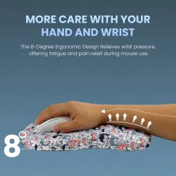 Portronics Comfipad Wrist Rest Mouse Pad with Soft Foam Cushion, Ergonomic, Wrist Support Mousepad image 5