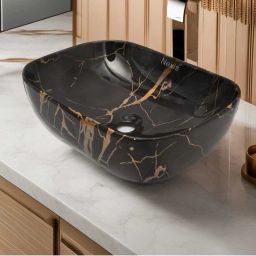 Premium tebal top wash basin Glossy finish (18X13X5) N104 Table Top Basin-image-1